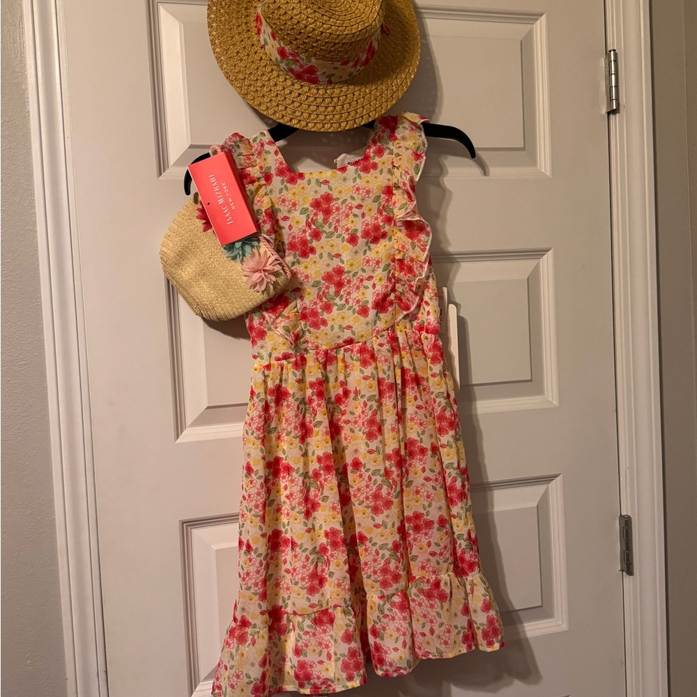 Blueberi Boulevard Pink Floral Dress Set